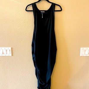 Black ruched mid length dress size 3x
